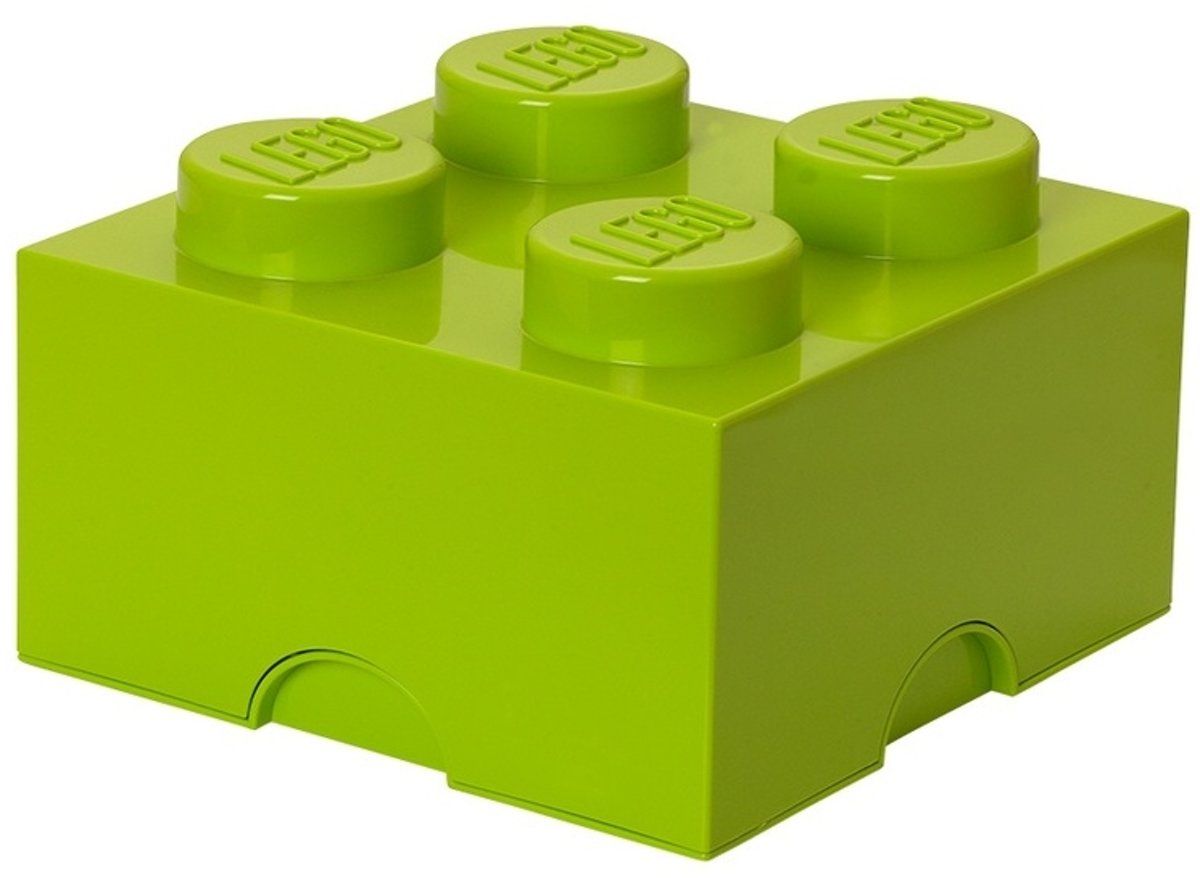 LEGO Brick Opbergbox 4 - Limegroen - 25x18cm