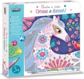 Kaarten Crea Lign Diamond Painting Paarden - vanaf 5 jaar - 2260 stentjes - knutselpakket - 5 kaarten