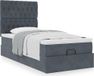 Maison Exclusive - Cadre de lit ottoman avec matelas, gris foncé, 100x200 cm, velours