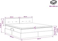 vidaXL Opbergbed met matras Lichtgrijs 160 x 200 cm fluweel