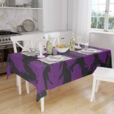 Bonamaison Tafelkleed, Anti-Mold, Sneldrogend, Waterdicht, 100% Polyester Tafellaken, Paars, zwart, 140 x 160 Cm - Ontworpen en Vervaardigd in Turkije