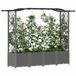 vidaXL Verhoogd bed met trellis en dak Lichtgrijs 204 x 40 x 138 cm PP