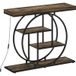 Phary Console Lumineuse LED Design Industriel Effet Bois et Noir