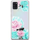 ERT GROUP mobiel telefoonhoesje voor Samsung A21s origineel en officieel erkend Babaco patroon Flowers 002 optimaal aangepast aan de vorm van de mobiele telefoon, gedeeltelijk bedrukt