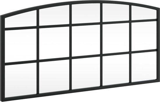 vidaXL Wandspiegel, boog, 60x30 cm, ijzer, zwart