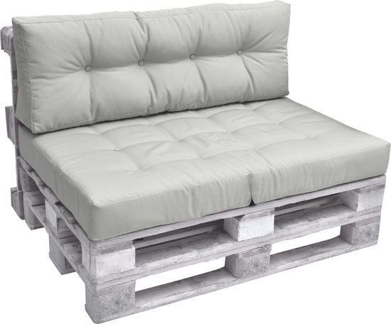 Beautissu Elements Palletkussen - Rugkussen 120x40x15 cm - Licht Grijs