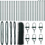 vidaXL - zeshoekig - gaashek - met - grondbevestiging - 50 - x - 0,6 - m - Groen - Mesh