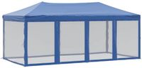 vidaXL Partytent, inklapbaar met zijwanden, blauw, 3x6 meter