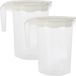 Excellent Houseware Pichet/carafe - 2x - blanc - 1750 ML - plastique