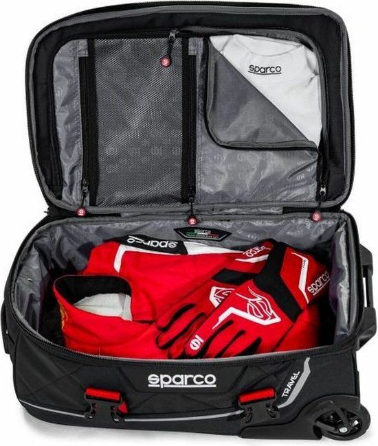 Sparco Reistas - Zwart/Rood - 55 Liter - Handbagage - Unisex