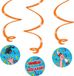 Paper Dreams Geslaagd thema party hangdecoraties - plastic - blauw/rood - set van 3x stuks - 14 cm - Hoera geslaagd