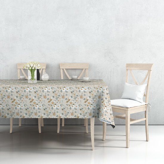 Tafelzeil Margo Beige 140x210cm - Rechthoekig Tafelkleed - Kunststof - Beige/Taupe