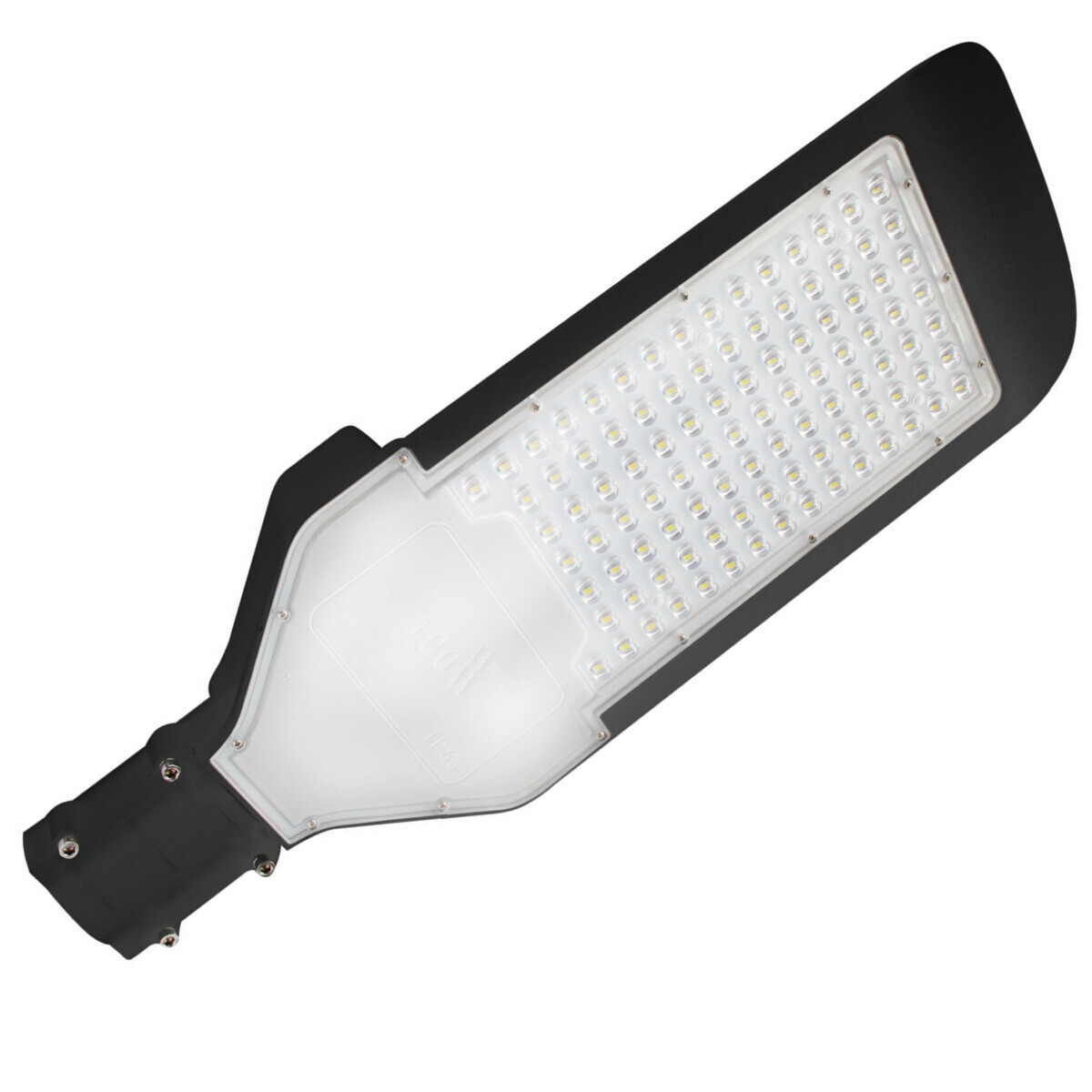 BES LED LED Straatlamp - Orny - 100W - Helder/Koud Wit 6400K - Waterdicht IP65 - Mat Zwart - Aluminium