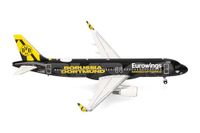 Herpa vliegtuigmodel Eurowings Airbus A320 "BVBmannschaftsairbus" (2025), schaal 1:200, voor verzamelaars, miniatuurdecoratie, metaal vliegtuig met standaard
