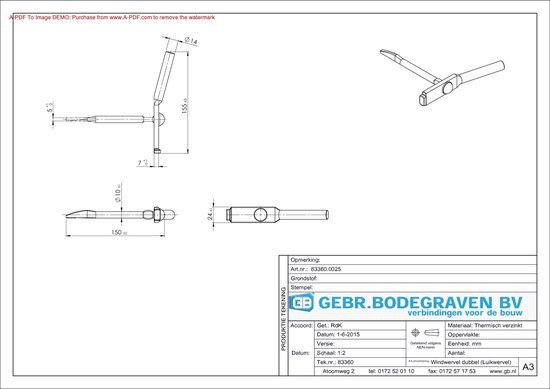 GB Windwervel dubbel elektrolytisch verzinkt 83360