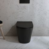 Hudson Reed Elements Cuvette WC ronde à poser - Abattant à fermeture douce – Design moderne - Graphite