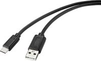 Renkforce RF-4699378 USB-kabel USB 2.0 USB-C stekker, USB-A stekker 1.00 m Zwart Met anti-microbacterieel oppervlak