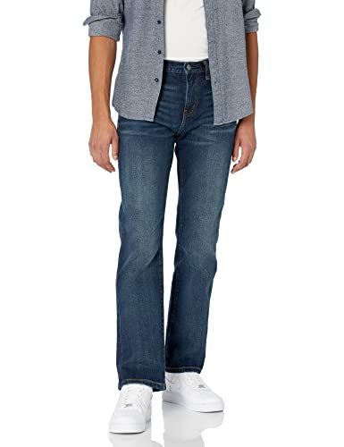 Amazon Essentials Men's Straight-Fit Stretch Bootcut Jean - Dark Wash - 29W / 28L
