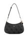 GUESS Noelle II Top Zipper Shoulder Bag Coal Logo donkergrijs