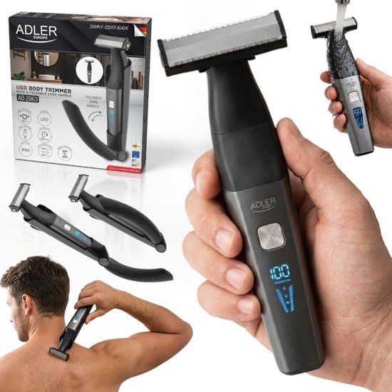 Adler AD 2963 Serie - Waterdichte Baardtrimmer - Inklapbaar Handvat - LED