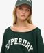 Superdry Athletic Essentials Bardot sweatshirt met ronde hals - Dames - Truien