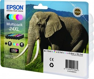 Epson 24XL Claria Photo HD Ink Multipack - Compatible with XP-750/XP-850