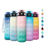 Drinkfles 500 ml lekvrije waterfles herbruikbare fles filterflessen met tijdmarkeringen BPA-vrij motiverende drinkfles voor kinderen school kantoor yoga