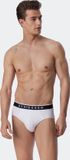 Schiesser 95/5 Organic Cotton Rio Slips for Men - White/Navy - XL