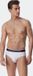 Schiesser 95/5 Organic Cotton Rio Slips for Men - White/Navy - XL