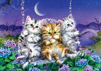 Art Puzzle legpuzzel Kittens swinging in the Moonlight - 500 stukjes
