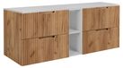 3xE living meuble de salle de bain chêne artisanal / blanc 180 x 46 x 58,6 cm