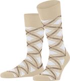 Burlington Tartan gedessineerd katoen sokken heren beige - maat 40-46