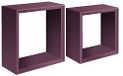 Homemania Ginevra Wandrek voor woonkamer, slaapkamer, kantoor, MDF, violet, 35 x 35 x 15,5 x 30 x 15,5 cm
