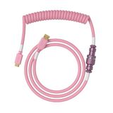 GLORIOUS Premium Spiraalkabel Pixel Pink Custom | Gevlochten USB-C Naar USB-A Toetsenbord Aansluiting, 5-Pins Aviator Connector, Duurzaam Knoopbestendig Omhulsel, PC Gamen