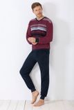 Hajo Badstof heren pyjama rood - Maat 56