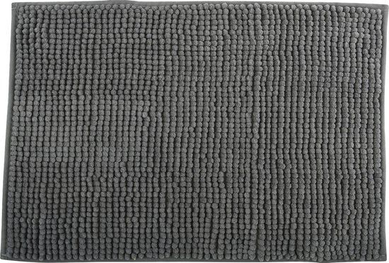 MSV Badmat - 40x60 cm - Grijs - Microvezel - Anti-slip