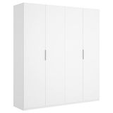 DEKIT GRUPO RIMOBEL Voedingskast met 4 vleugeldeuren, melamine, wit, glanzend, 180 x 204 x 52 cm
