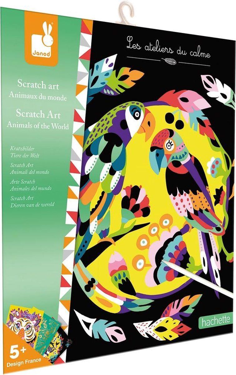 Janod Scratch Art - Dieren van de Wereld - groen