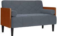 vidaXL - Loveseat - bank - met - bolsters - donkergrijs - 110 cm - fluweel