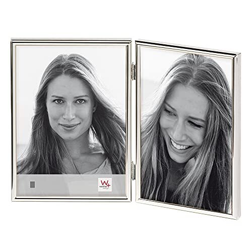 Walther Design Chloe Doppel-Portraitrahmen, Silber, 2X 9x13 cm (Hochformat)