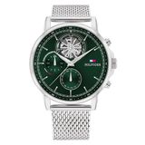 Tommy Hilfiger TH1710608 Heren Horloge - Staal - Zilverkleurig - Groen - 44 mm