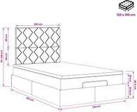 vidaXL Ottomaans Bed met Matras en LED Zwart 120 x 190 cm Stof