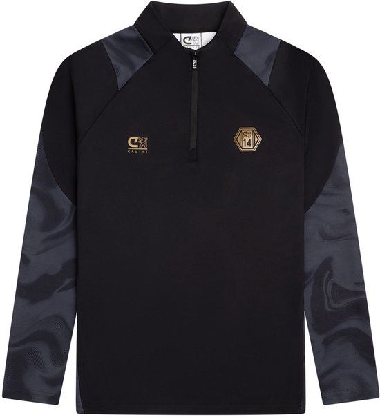 Cruyff Zip Top Sporttop Zwart Goud Maat 176