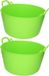 Plasticforte Seau/Baignoire Flexible - 2x - Vert - Plastique - Rond - 26 Litres