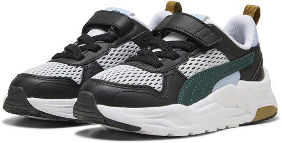 PUMA Trinity 2 LT Run Fun AC+ PS Unisex Sneakers - PUMA White-Green Terrain-PUMA Black - Size 35