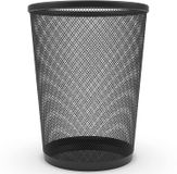Zuvo Corbeille à Papier Métal Noir, Poubelle de Bureau Ronde en Maille