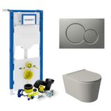 Salenzi Geberit UP320 Toiletset Wandcloset Salenzi Civita Mat Grijs met Sigma 01 Drukplaat
