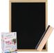 Zeller Krijtbord/schoolbord met gekleurde krijtjes en bordenwisser - 30 x 40 cm - hout