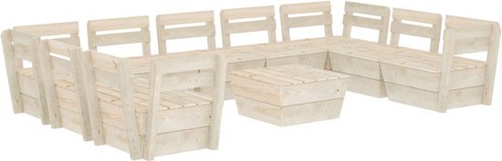 vidaXL 12-delige Loungeset pallet geïmpregneerd vurenhout