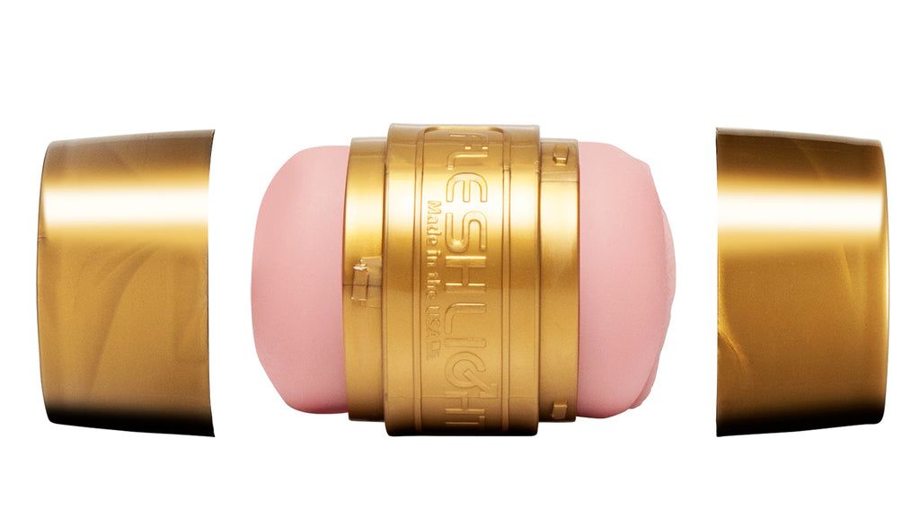 Fleshlight Quickshot Stamina Pocket Masturbator - Gold/Pink